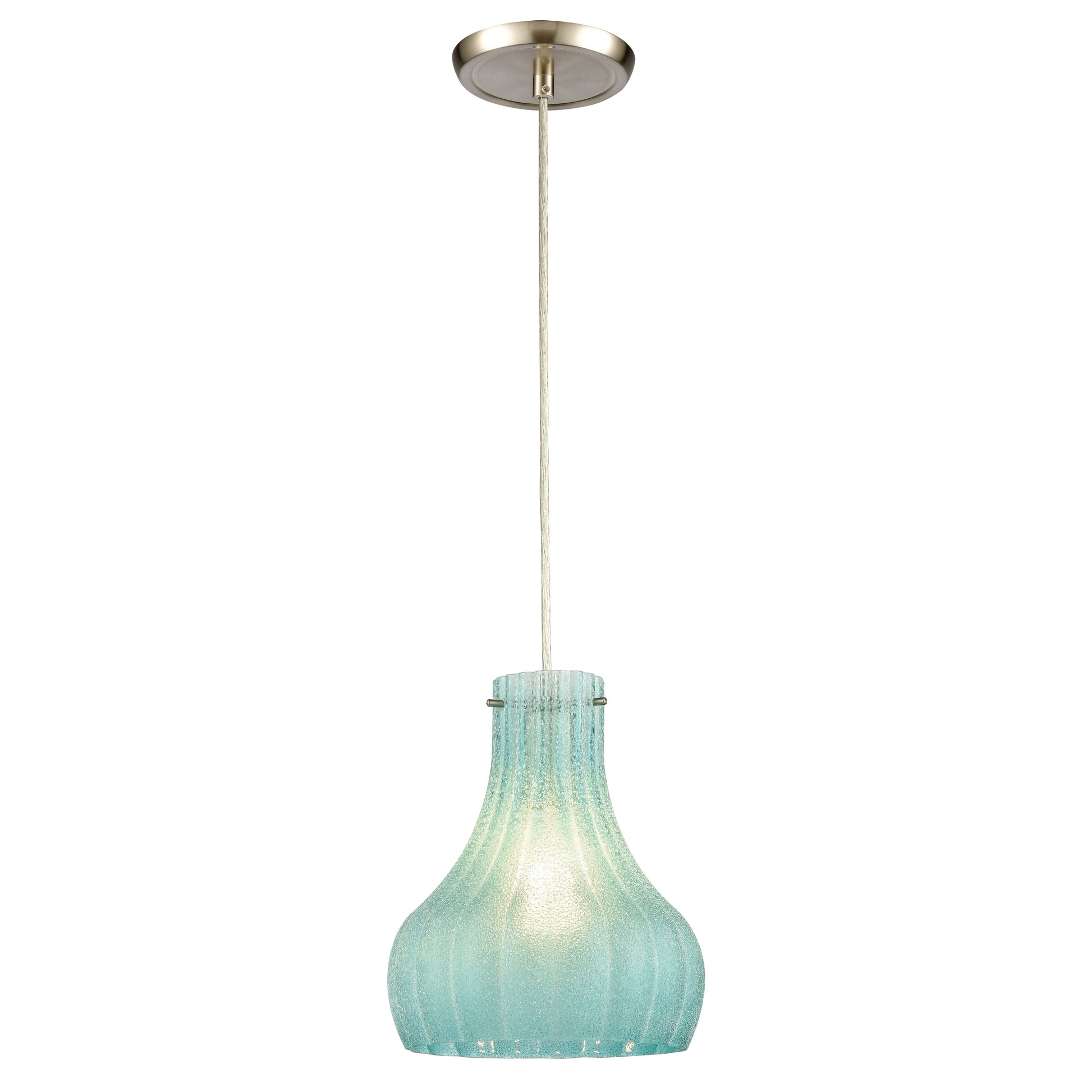 ELK SHOWROOM 30170/1 Coastal Scallop 8'' Wide 1-Light Mini Pendant - Satin Nickel