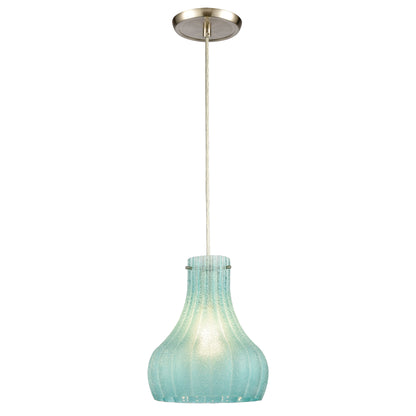 ELK SHOWROOM 30170/1 Coastal Scallop 8'' Wide 1-Light Mini Pendant - Satin Nickel