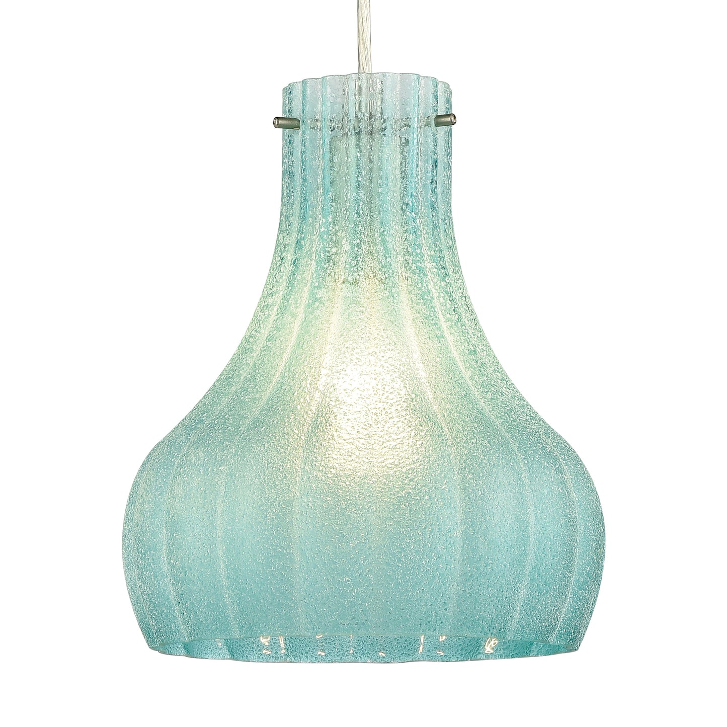 ELK SHOWROOM 30170/1 Coastal Scallop 8'' Wide 1-Light Mini Pendant - Satin Nickel