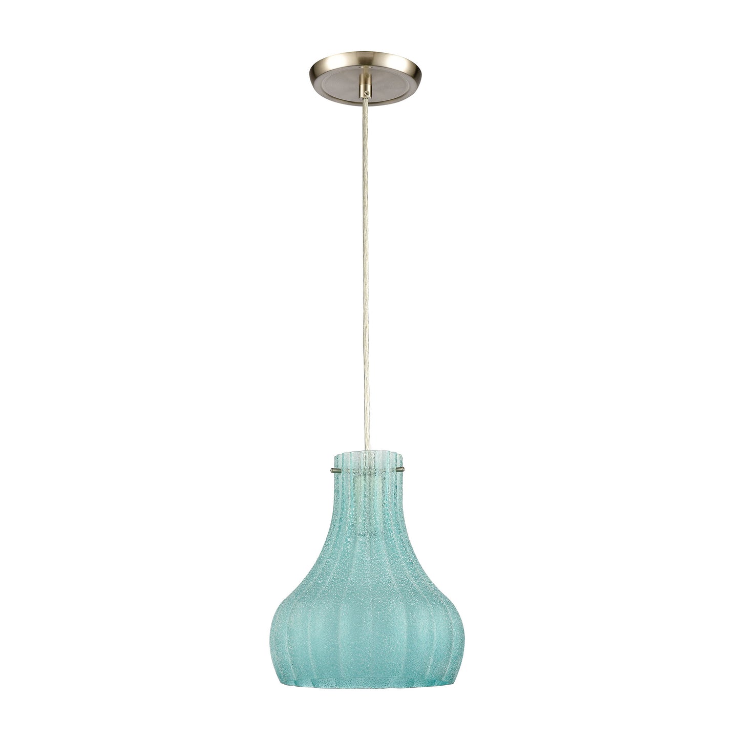 ELK SHOWROOM 30170/1 Coastal Scallop 8'' Wide 1-Light Mini Pendant - Satin Nickel