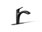 KOHLER K-30468-BL Rival Pull-Out Kitchen Sink Faucet With Two-Function Sprayhead - Matte Black