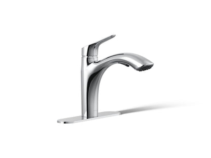 KOHLER K-30468-CP Rival Pull-out kitchen sink faucet with two-function sprayhead - Polished Chrome