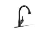 KOHLER K-30469-BL Rival Pull-Down Kitchen Sink Faucet With Two-Function Sprayhead - Matte Black