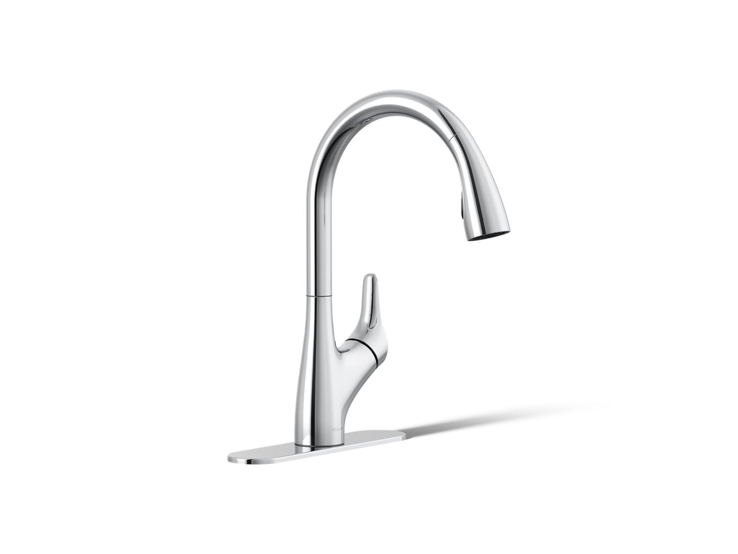 KOHLER K-30469-CP Rival Pull-down kitchen sink faucet with two-function sprayhead - Polished Chrome