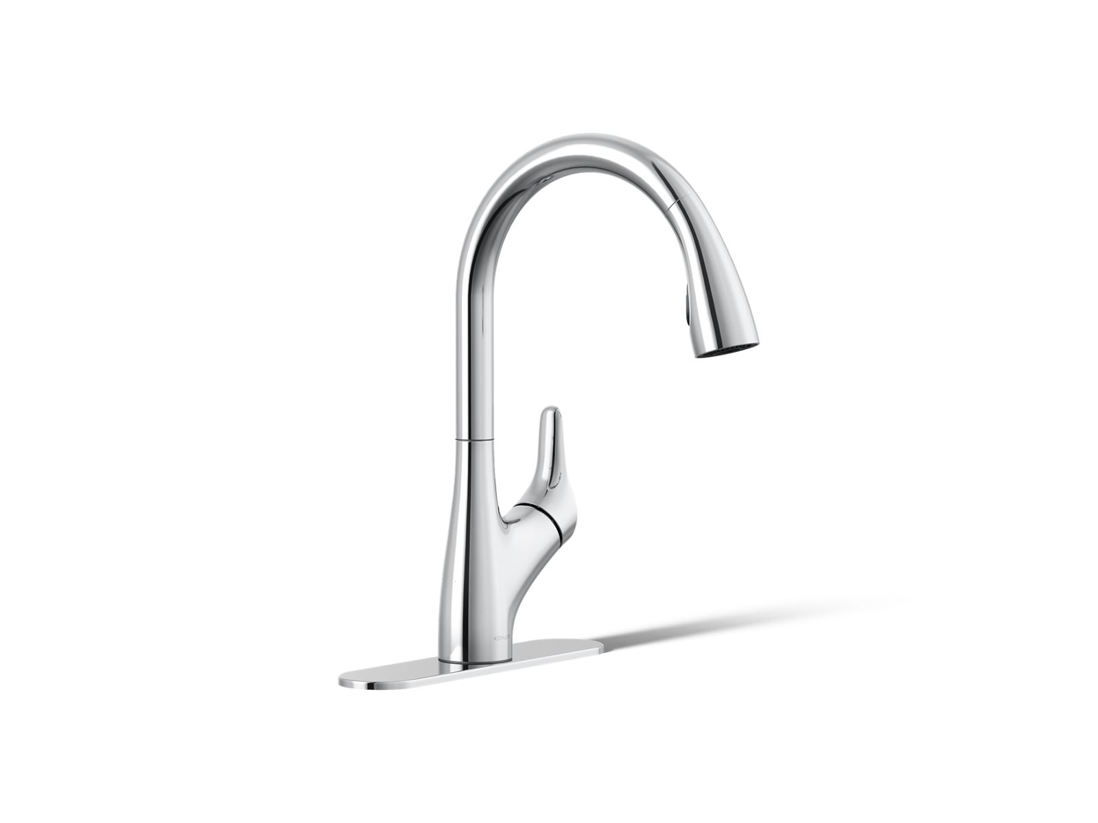 KOHLER K-30469-CP Rival Pull-down kitchen sink faucet with two-function sprayhead - Polished Chrome