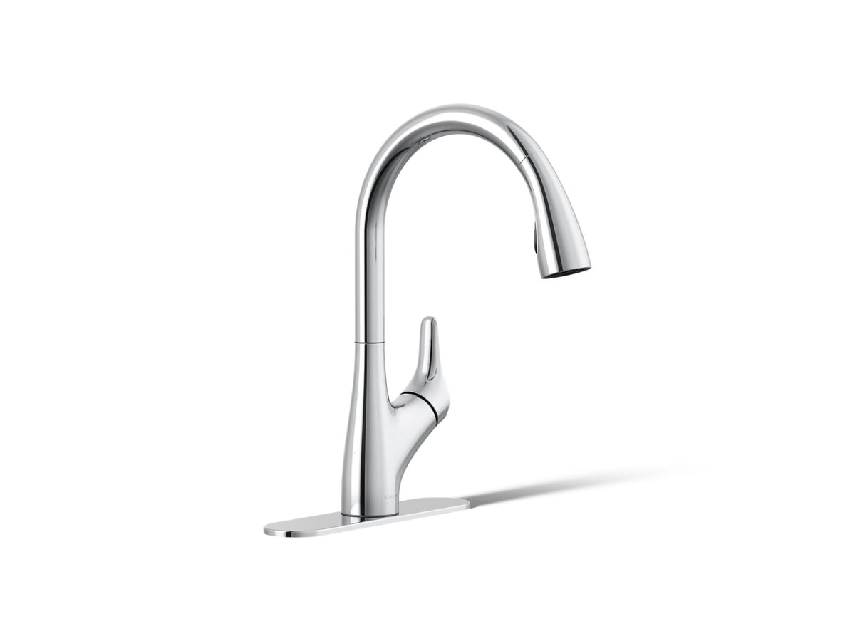 KOHLER K-30469-CP Rival Pull-Down Kitchen Sink Faucet With Two-Function Sprayhead - Polished Chrome