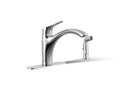 KOHLER K-30471-CP Rival Single-Handle Kitchen Sink Faucet With Side Sprayer - Polished Chrome