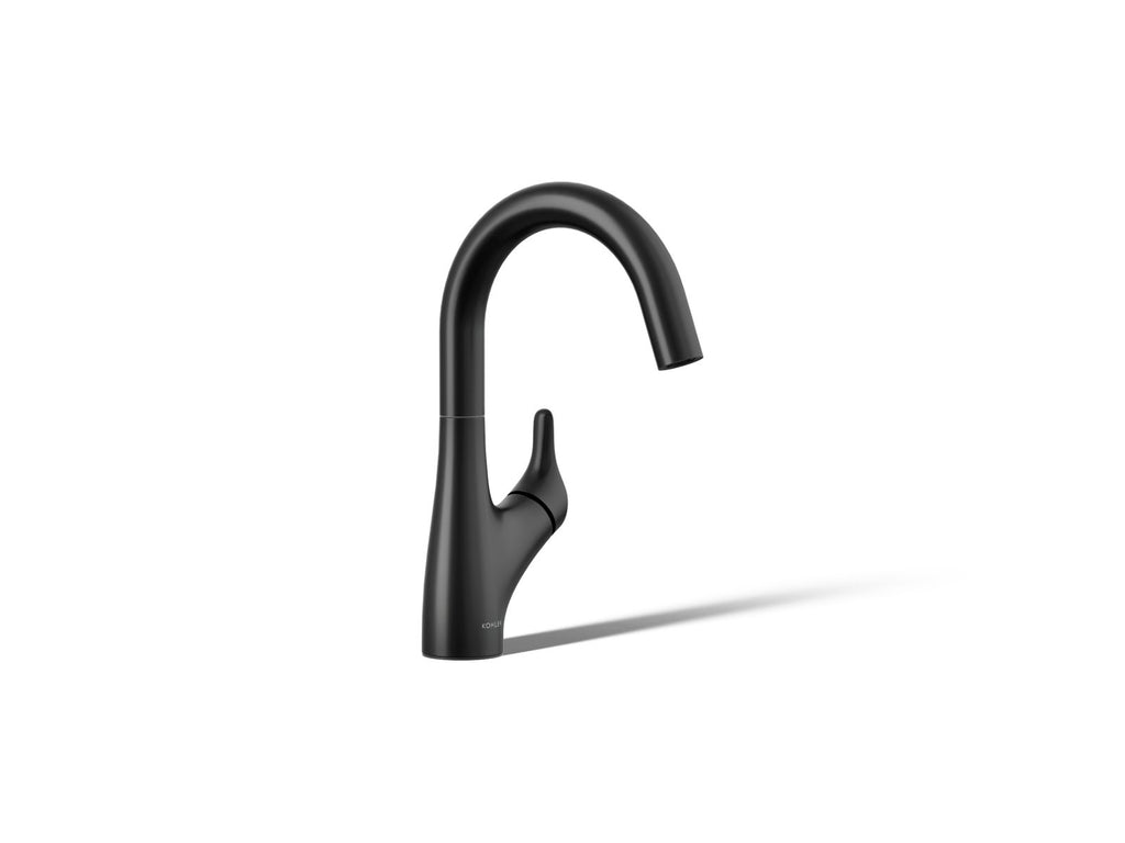 KOHLER K-30472-BL Rival Single-Handle Bar Sink Faucet - Matte Black