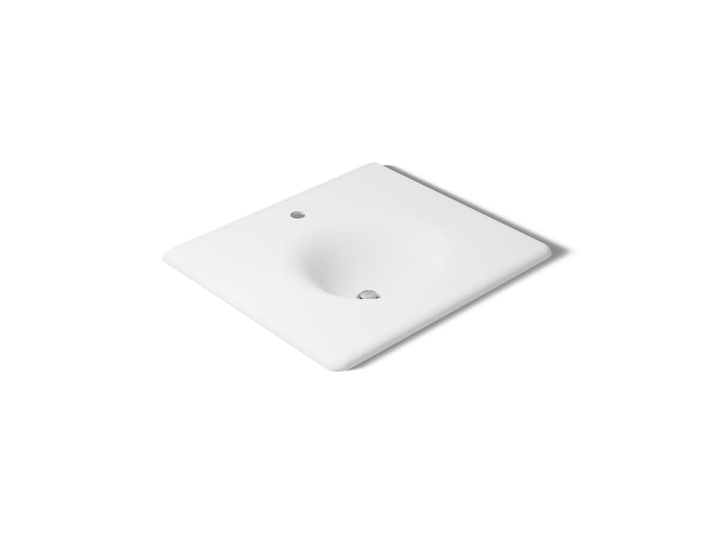 KOHLER K-3048-1-0 Iron/Impressions 25" Enameled Cast Iron Vanity Top With Integrated Round Sink - White