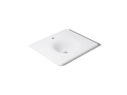 KOHLER K-3048-1-0 Iron/Impressions 25" Enameled cast iron vanity top with integrated round sink - White
