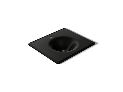 KOHLER K-3048-1-7 Iron/Impressions 25" Enameled cast iron vanity top with integrated round sink - Black Black