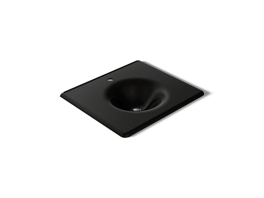 KOHLER K-3048-1-7 Iron/Impressions 25" Enameled cast iron vanity top with integrated round sink - Black Black