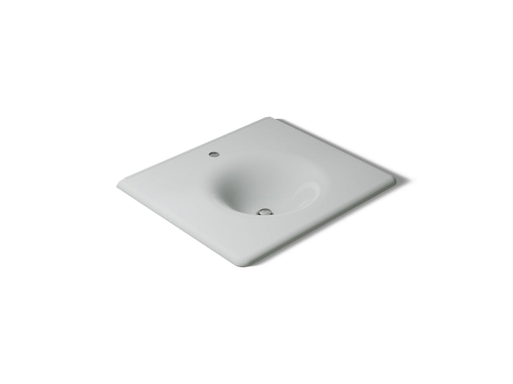 KOHLER K-3048-1-95 Iron/Impressions 25" Enameled Cast Iron Vanity Top With Integrated Round Sink - Ice Grey