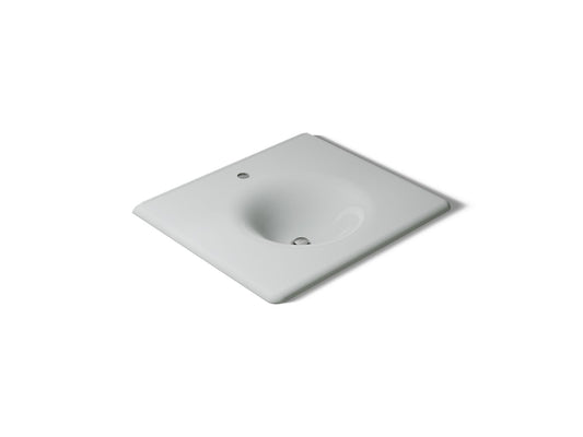 KOHLER K-3048-1-95 Iron/Impressions 25" Enameled cast iron vanity top with integrated round sink - Ice Grey