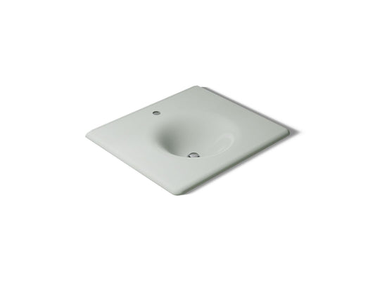 KOHLER K-3048-1-FF Iron/Impressions 25" Enameled cast iron vanity top with integrated round sink - Sea Salt