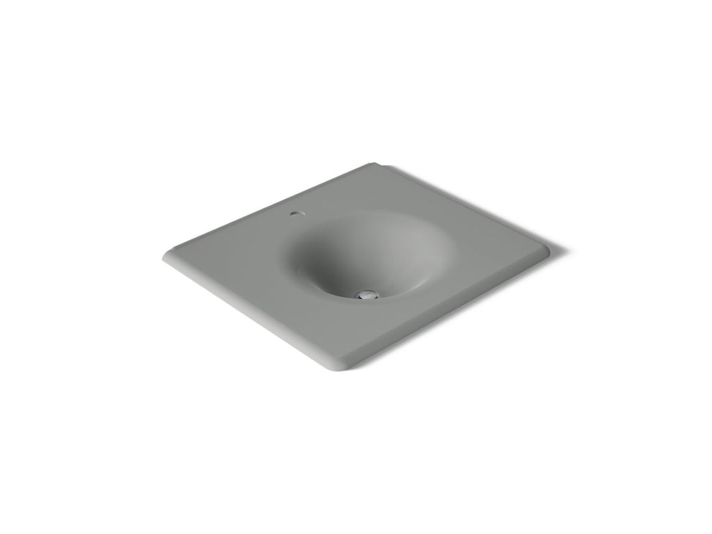 KOHLER K-3048-1-FT Iron/Impressions 25" Enameled Cast Iron Vanity Top With Integrated Round Sink - Basalt