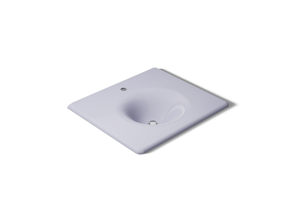 KOHLER K-3048-1-GRL Iron/Impressions 25" Enameled Cast Iron Vanity Top With Integrated Round Sink - Lavender Grey