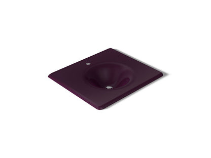 KOHLER K-3048-1-PLM Iron/Impressions 25" Enameled cast iron vanity top with integrated round sink - Black Plum