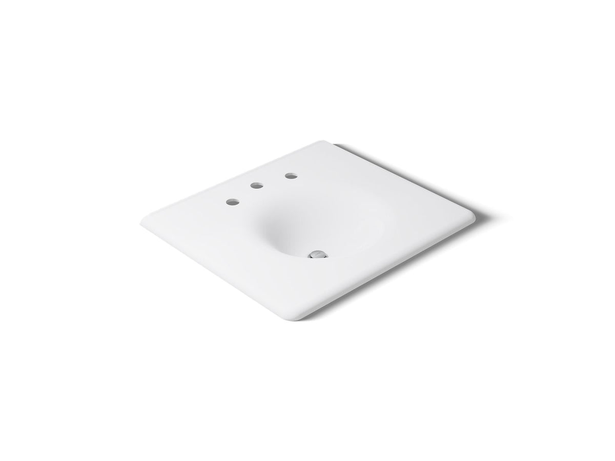 KOHLER K-3048-8-0 Iron/Impressions 25" Enameled Cast Iron Vanity Top With Integrated Round Sink - White