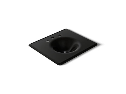 KOHLER K-3048-8-7 Iron/Impressions 25" Enameled cast iron vanity top with integrated round sink - Black Black