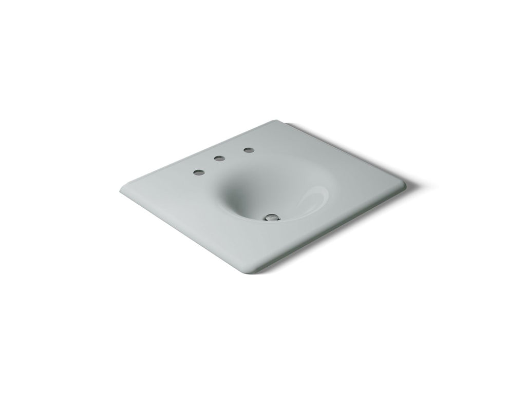 KOHLER K-3048-8-95 Iron/Impressions 25" Enameled Cast Iron Vanity Top With Integrated Round Sink - Ice Grey
