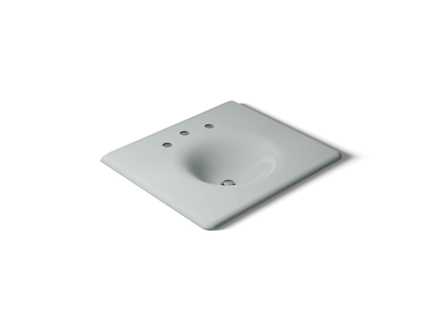 KOHLER K-3048-8-95 Iron/Impressions 25" Enameled cast iron vanity top with integrated round sink - Ice Grey