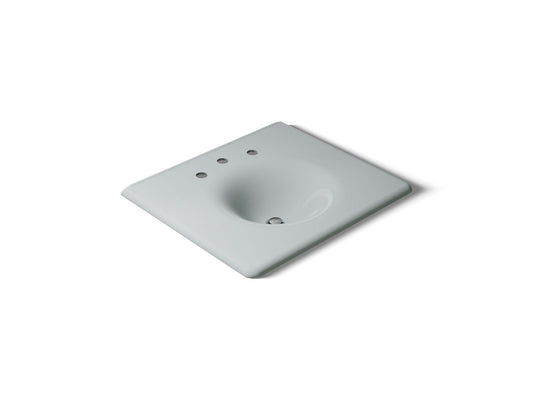 KOHLER K-3048-8-95 Iron/Impressions 25" Enameled cast iron vanity top with integrated round sink - Ice Grey