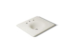 KOHLER K-3048-8-96 Iron/Impressions 25" Enameled Cast Iron Vanity Top With Integrated Round Sink - Biscuit