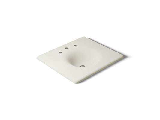 KOHLER K-3048-8-96 Iron/Impressions 25" Enameled cast iron vanity top with integrated round sink - Biscuit