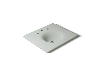 KOHLER K-3048-8-FF Iron/Impressions 25" Enameled cast iron vanity top with integrated round sink - Sea Salt