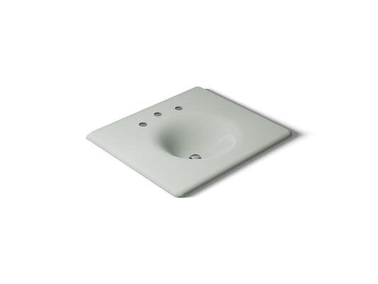 KOHLER K-3048-8-FF Iron/Impressions 25" Enameled cast iron vanity top with integrated round sink - Sea Salt