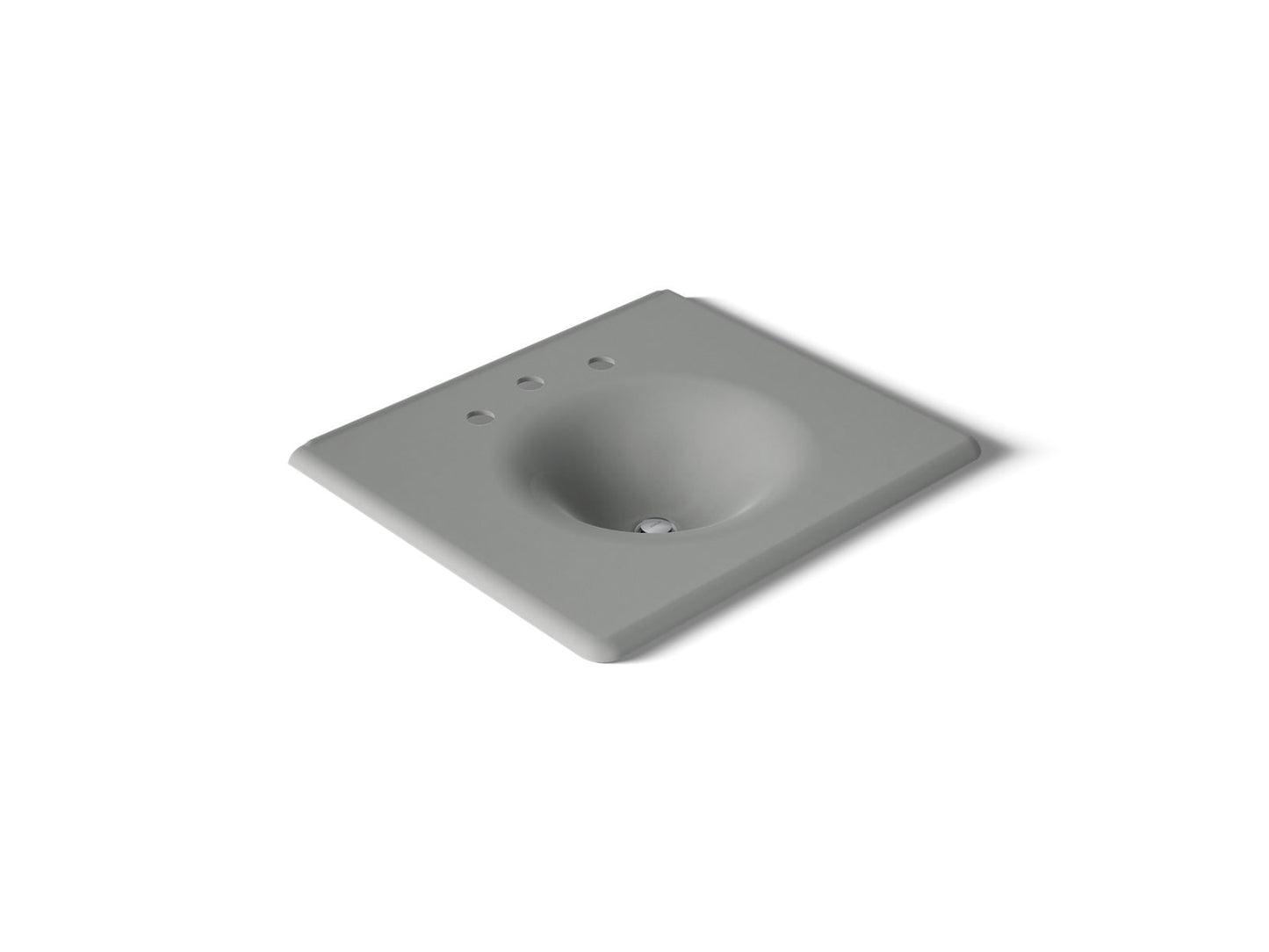 KOHLER K-3048-8-FT Iron/Impressions 25" Enameled cast iron vanity top with integrated round sink - Basalt