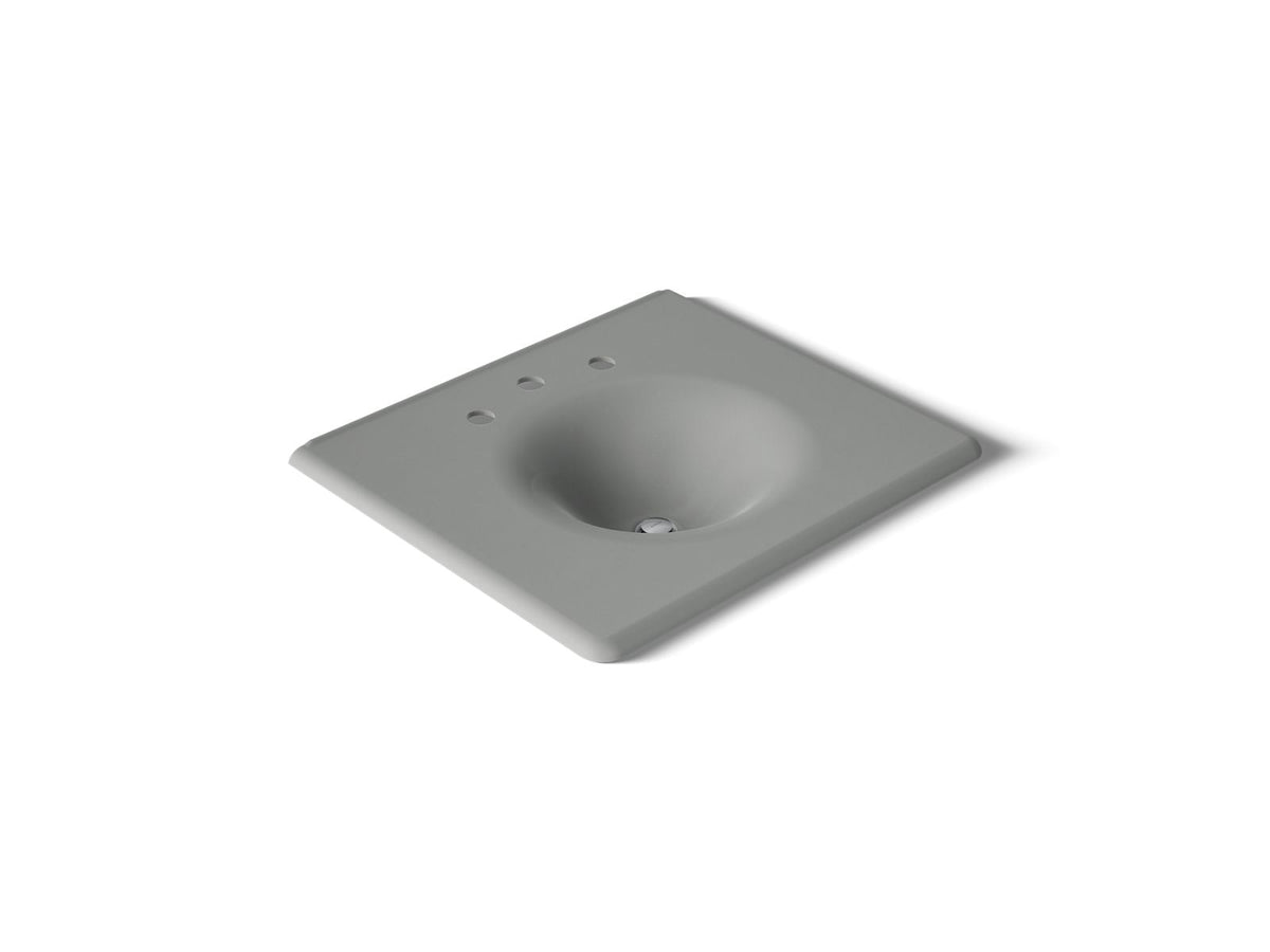 KOHLER K-3048-8-FT Iron/Impressions 25" Enameled Cast Iron Vanity Top With Integrated Round Sink - Basalt
