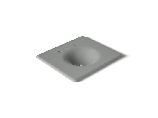 KOHLER K-3048-8-FT Iron/Impressions 25" Enameled cast iron vanity top with integrated round sink - Basalt