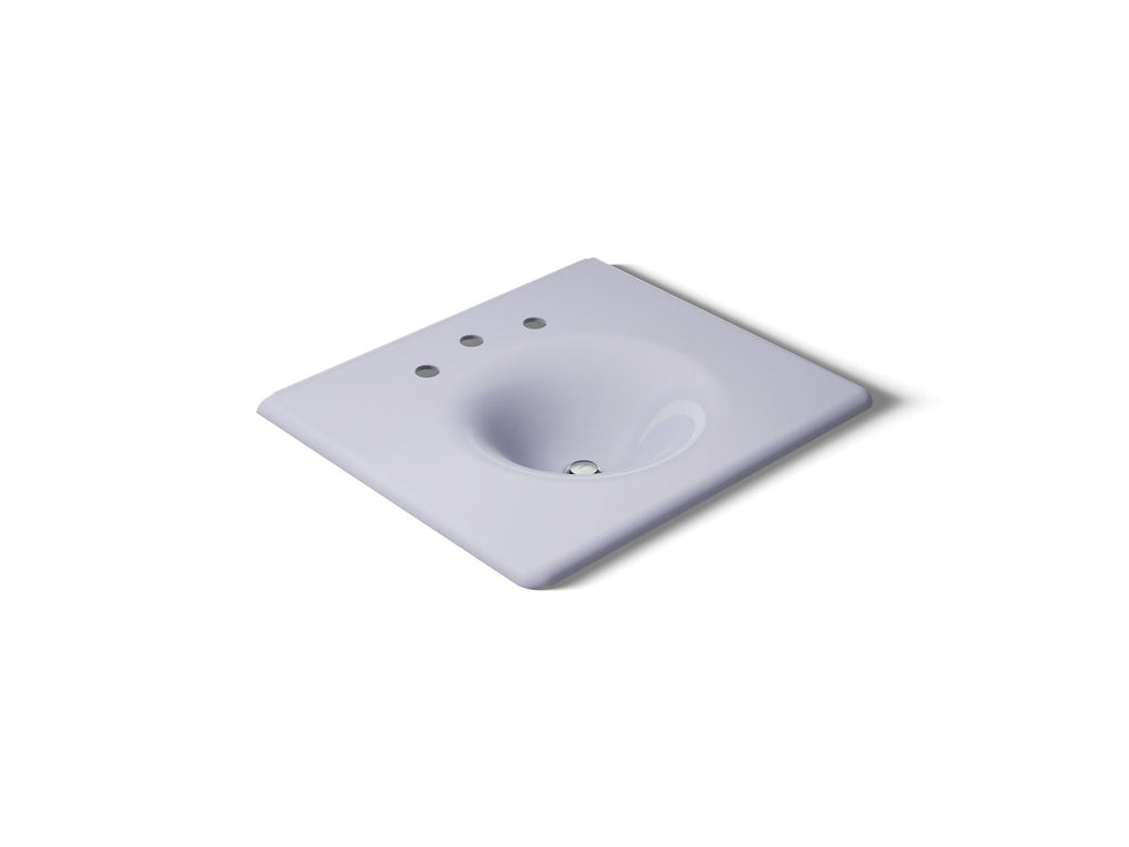 KOHLER K-3048-8-GRL Iron/Impressions 25" Enameled Cast Iron Vanity Top With Integrated Round Sink - Lavender Grey