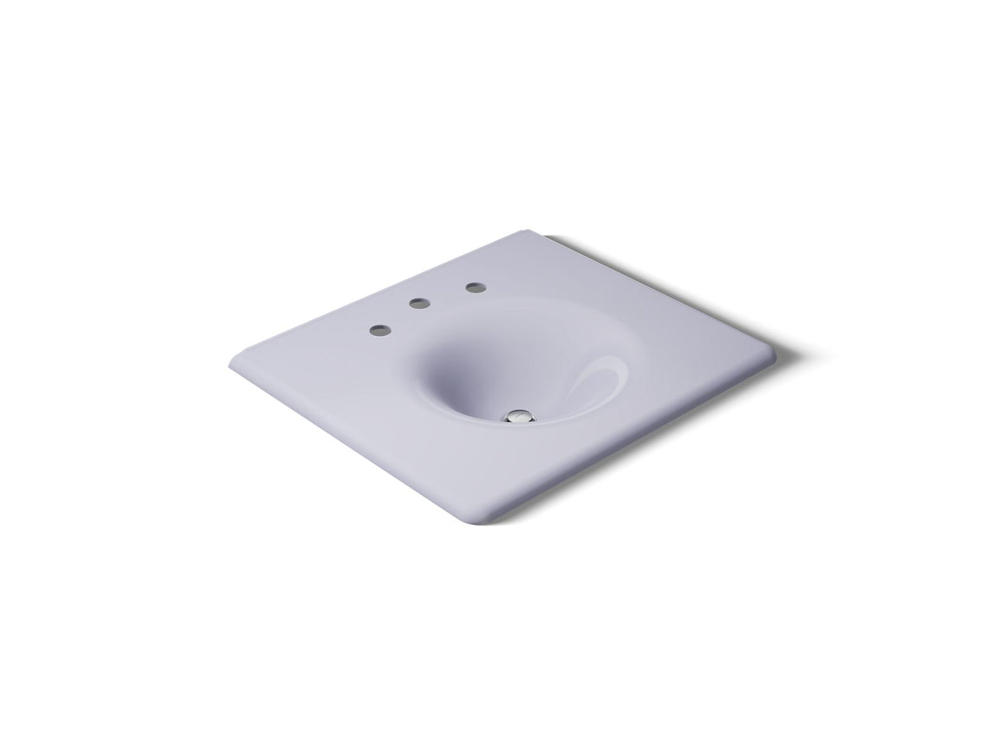 KOHLER K-3048-8-GRL Iron/Impressions 25" Enameled cast iron vanity top with integrated round sink - Lavender Grey