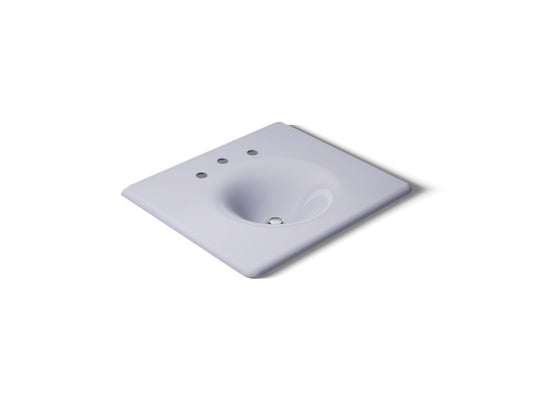 KOHLER K-3048-8-GRL Iron/Impressions 25" Enameled cast iron vanity top with integrated round sink - Lavender Grey