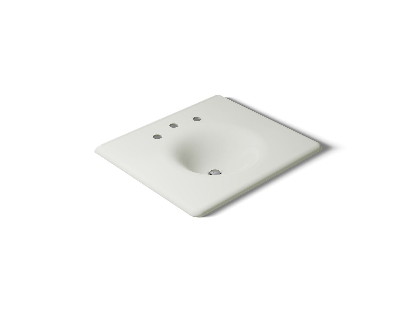 KOHLER K-3048-8-NY Iron/Impressions 25" Enameled cast iron vanity top with integrated round sink - Dune