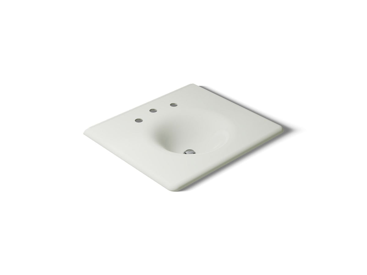 KOHLER K-3048-8-NY Iron/Impressions 25" Enameled Cast Iron Vanity Top With Integrated Round Sink - Dune