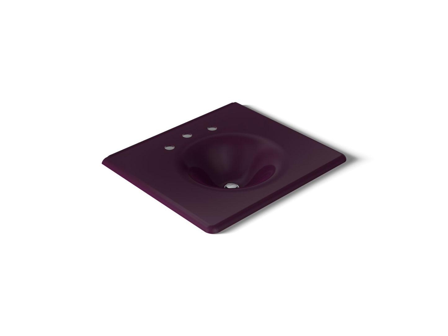 KOHLER K-3048-8-PLM Iron/Impressions 25" Enameled cast iron vanity top with integrated round sink - Black Plum