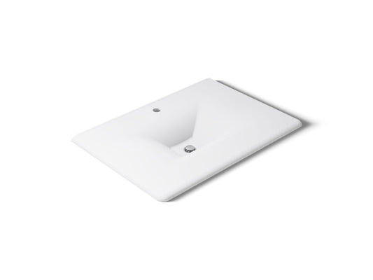KOHLER K-3049-1-0 Iron/Impressions 31" Enameled cast iron vanity top with integrated rectangular sink - White