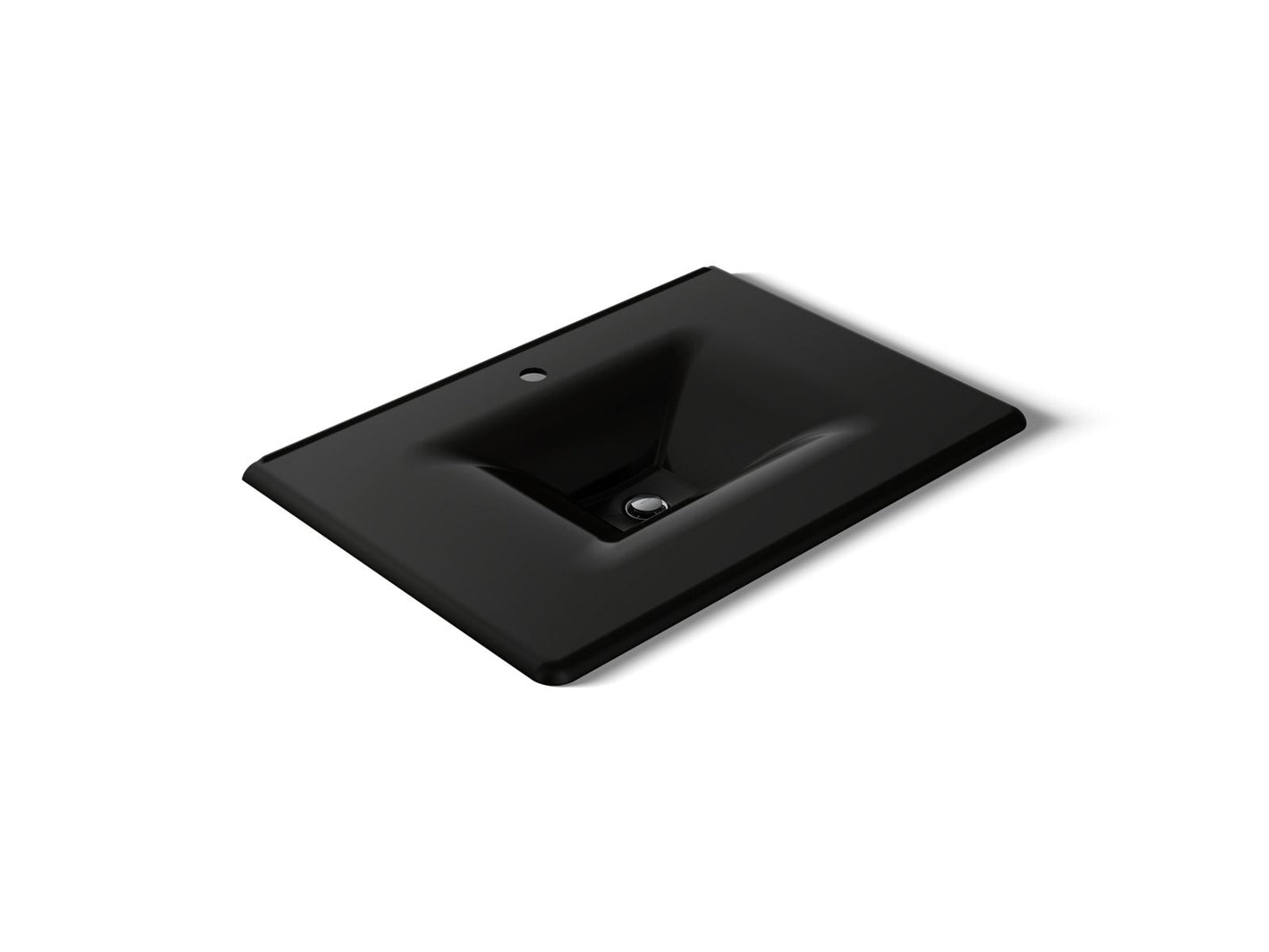 KOHLER K-3049-1-7 Iron/Impressions 31" Enameled cast iron vanity top with integrated rectangular sink - Black Black