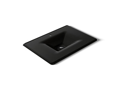 KOHLER K-3049-1-7 Iron/Impressions 31" Enameled cast iron vanity top with integrated rectangular sink - Black Black