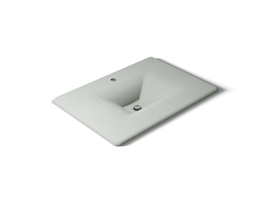 KOHLER K-3049-1-FF Iron/Impressions 31" Enameled cast iron vanity top with integrated rectangular sink - Sea Salt