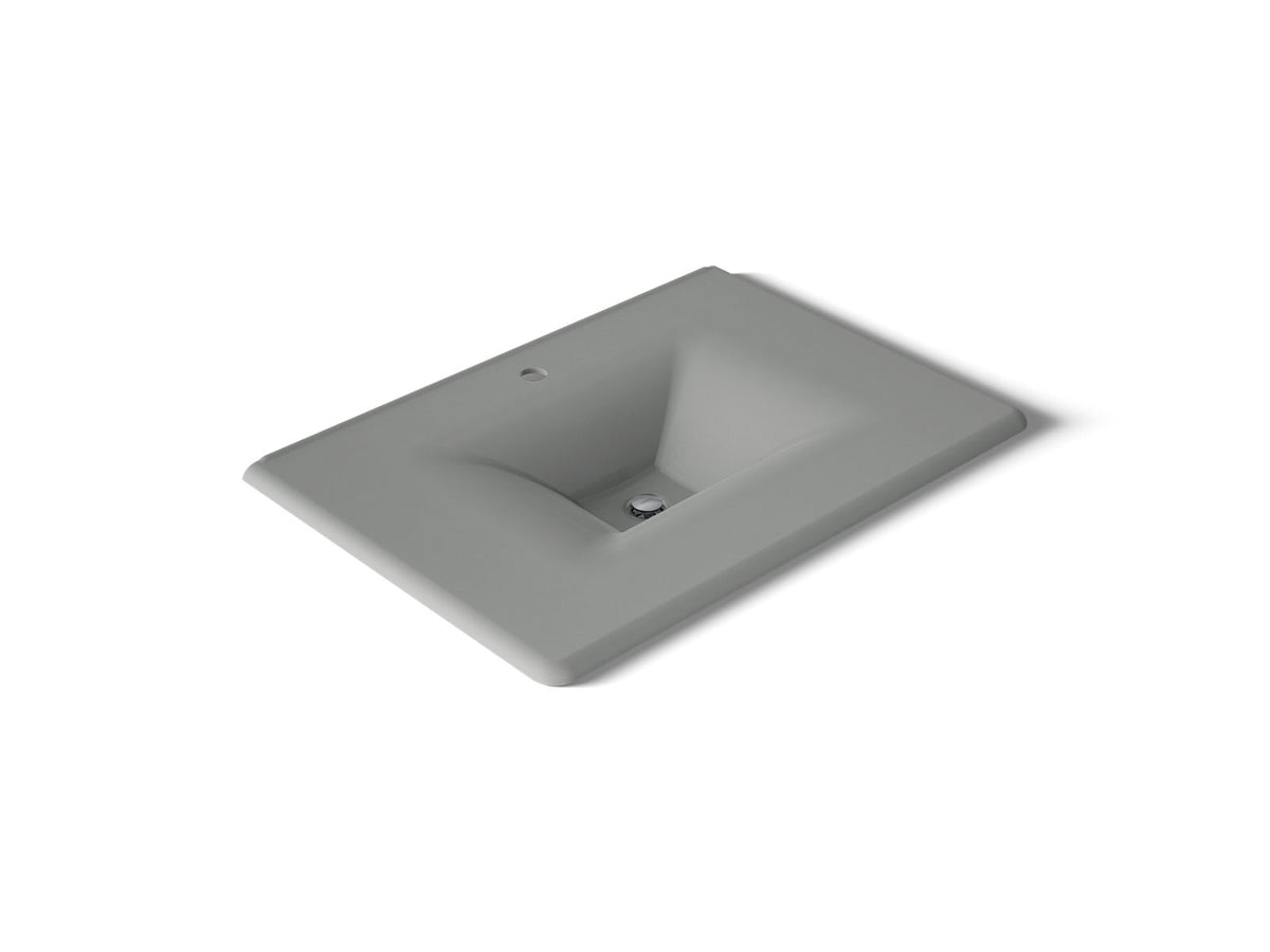 KOHLER K-3049-1-FT Iron/Impressions 31" Enameled Cast Iron Vanity Top With Integrated Rectangular Sink - Basalt