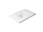 KOHLER K-3049-8-0 Iron/Impressions 31" Enameled Cast Iron Vanity Top With Integrated Rectangular Sink - White