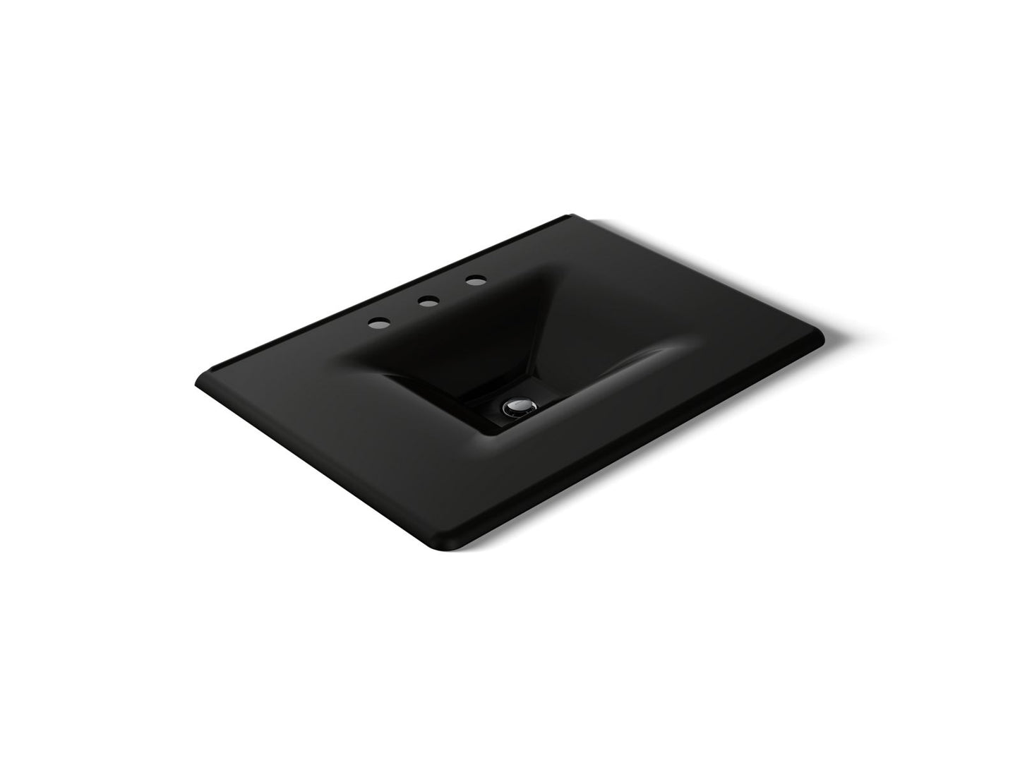 KOHLER K-3049-8-7 Iron/Impressions 31" Enameled cast iron vanity top with integrated rectangular sink - Black Black