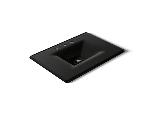 KOHLER K-3049-8-7 Iron/Impressions 31" Enameled cast iron vanity top with integrated rectangular sink - Black Black