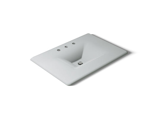 KOHLER K-3049-8-95 Iron/Impressions 31" Enameled cast iron vanity top with integrated rectangular sink - Ice Grey