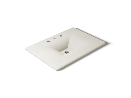 KOHLER K-3049-8-96 Iron/Impressions 31" Enameled cast iron vanity top with integrated rectangular sink - Biscuit